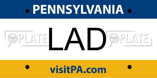 LAD Pennsylvania License Plate
