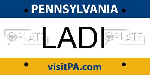 LADI Pennsylvania License Plate