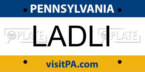 LADLI Pennsylvania License Plate