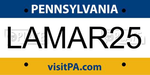 LAMAR25 Pennsylvania License Plate