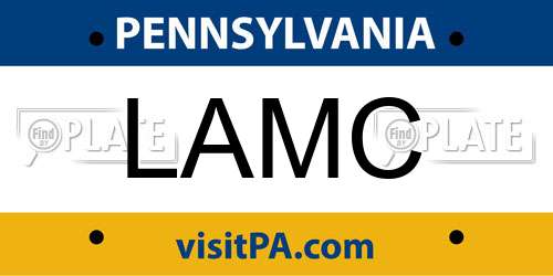 LAMC Pennsylvania License Plate