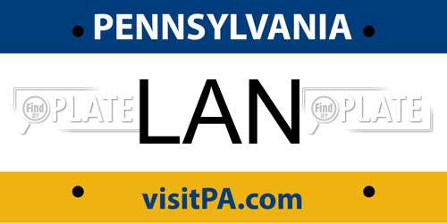 LAN Pennsylvania License Plate