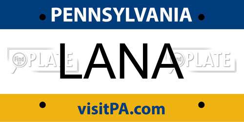 LANA Pennsylvania License Plate
