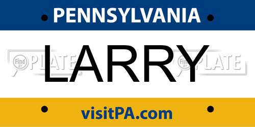 LARRY Pennsylvania License Plate