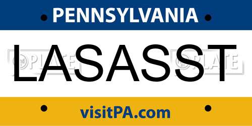 LASASST Pennsylvania License Plate