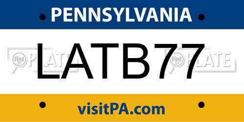LATB77 Pennsylvania License Plate