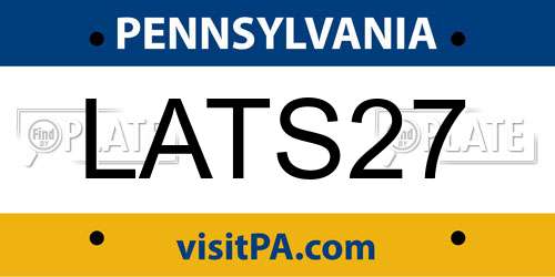 LATS27 Pennsylvania License Plate