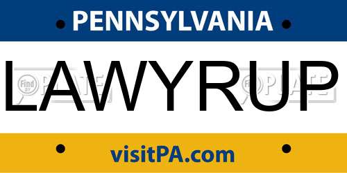LAWYRUP Pennsylvania License Plate