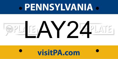 LAY24 Pennsylvania License Plate