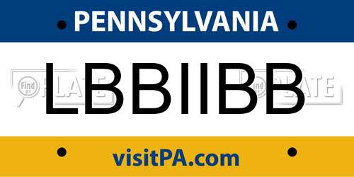 LBBIIBB Pennsylvania License Plate