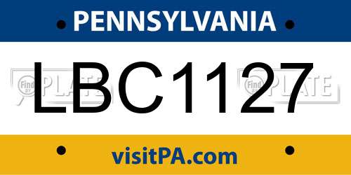 LBC1127 Pennsylvania License Plate