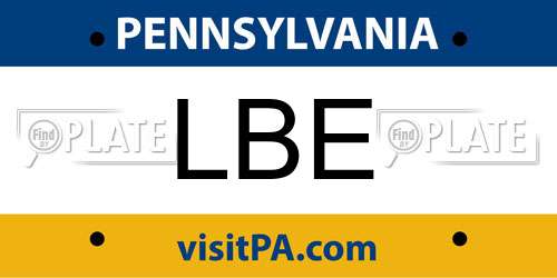 LBE Pennsylvania License Plate