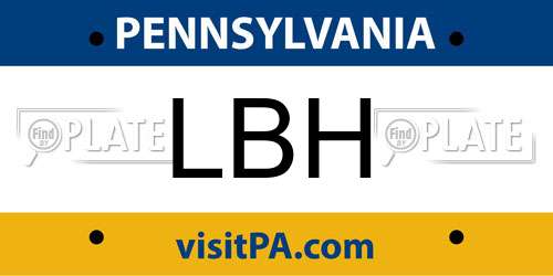 LBH Pennsylvania License Plate