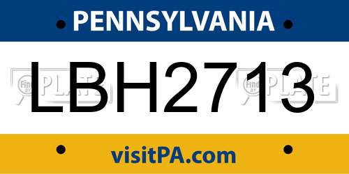 LBH2713 Pennsylvania License Plate