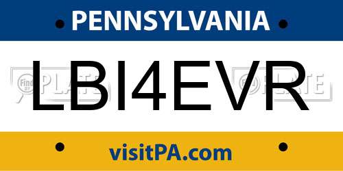 LBI4EVR Pennsylvania License Plate
