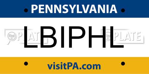 LBIPHL Pennsylvania License Plate