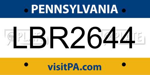 LBR2644 Pennsylvania License Plate