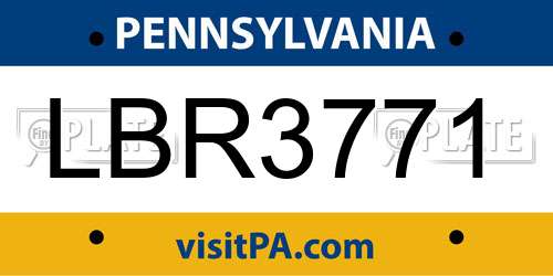 LBR3771 Pennsylvania License Plate