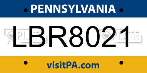 LBR8021 Pennsylvania License Plate