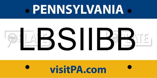 LBSIIBB Pennsylvania License Plate