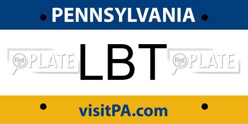 LBT Pennsylvania License Plate