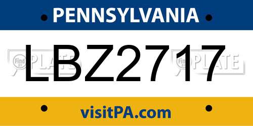 LBZ2717 Pennsylvania License Plate