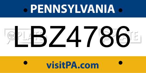 LBZ4786 Pennsylvania License Plate