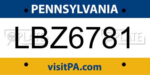 LBZ6781 Pennsylvania License Plate