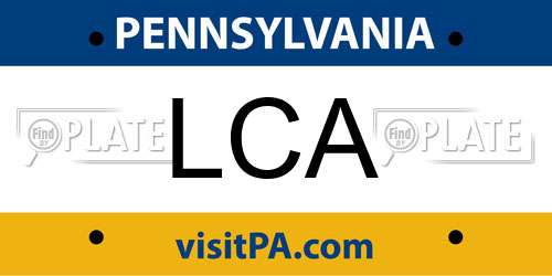 LCA Pennsylvania License Plate