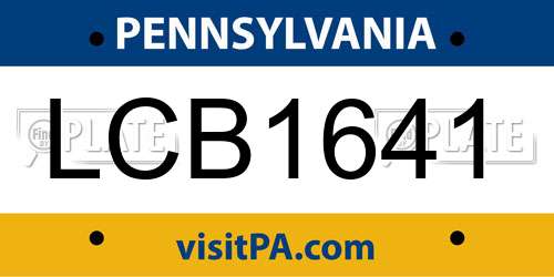 LCB1641 Pennsylvania License Plate