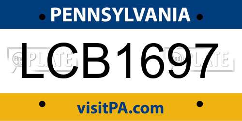 LCB1697 Pennsylvania License Plate
