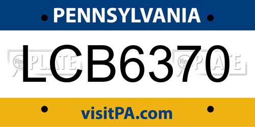 LCB6370 Pennsylvania License Plate