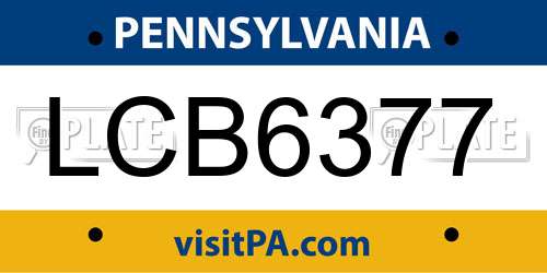 LCB6377 Pennsylvania License Plate