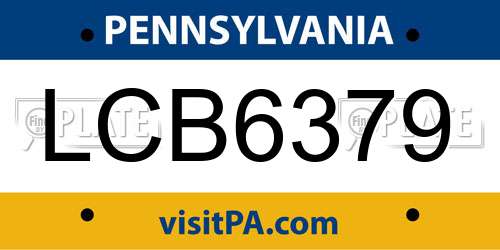 LCB6379 Pennsylvania License Plate