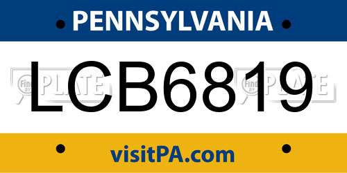 LCB6819 Pennsylvania License Plate