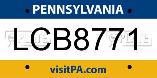 LCB8771 Pennsylvania License Plate