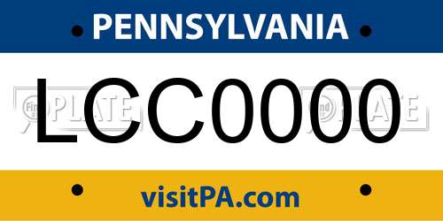 LCC0000 Pennsylvania License Plate