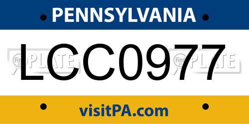 LCC0977 Pennsylvania License Plate