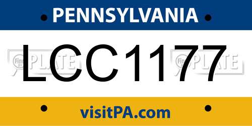LCC1177 Pennsylvania License Plate