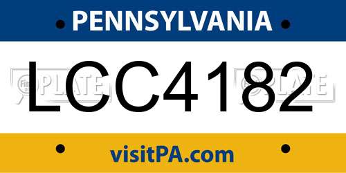 LCC4182 Pennsylvania License Plate