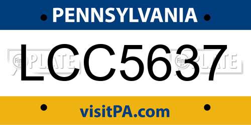 LCC5637 Pennsylvania License Plate