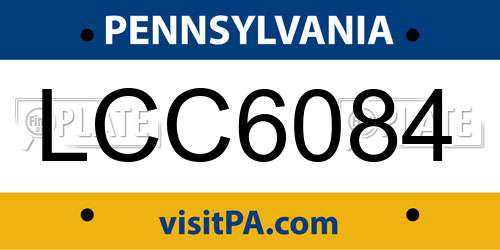 LCC6084 Pennsylvania License Plate