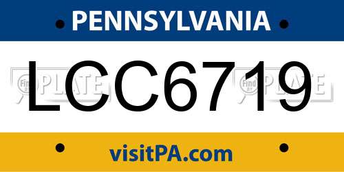 LCC6719 Pennsylvania License Plate