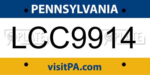 LCC9914 Pennsylvania License Plate