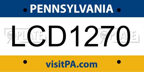 LCD1270 Pennsylvania License Plate