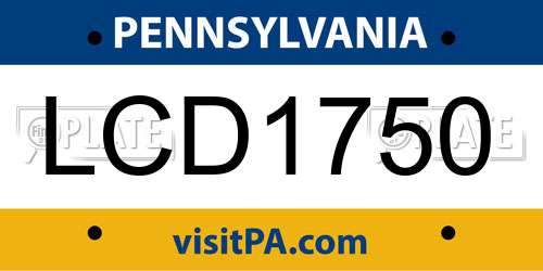 LCD1750 Pennsylvania License Plate