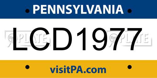 LCD1977 Pennsylvania License Plate