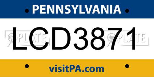 LCD3871 Pennsylvania License Plate