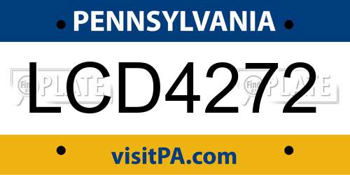 LCD4272 Pennsylvania License Plate