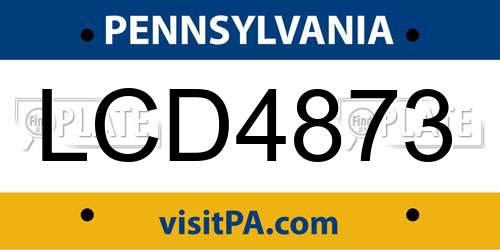 LCD4873 Pennsylvania License Plate